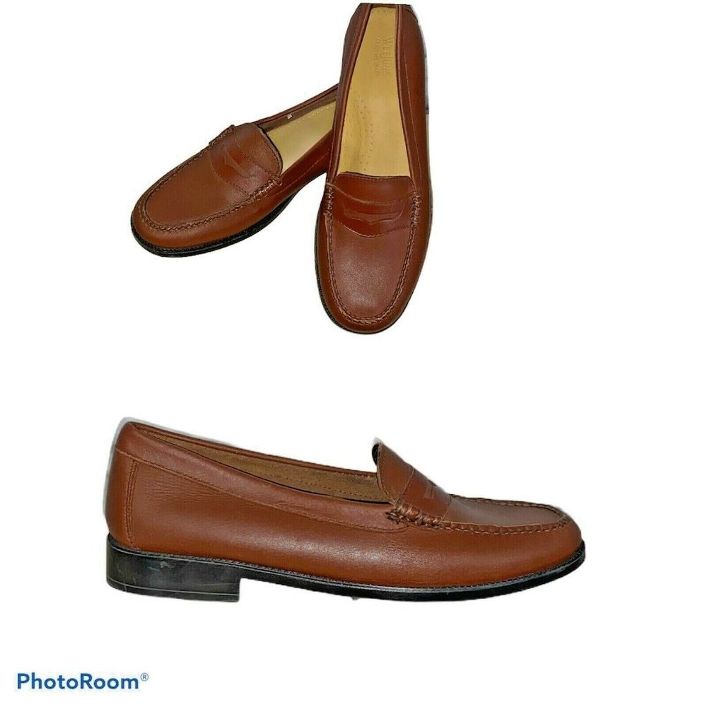 Weejuns Womens Loafers sz 8.5M Leather Cognac Brow